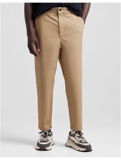 tapered chinos in tan