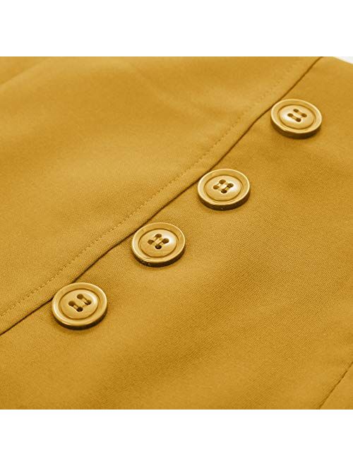 Belle Poque Women High Waist Stretch Shorts Vintage Button Sailor Shorts BP849