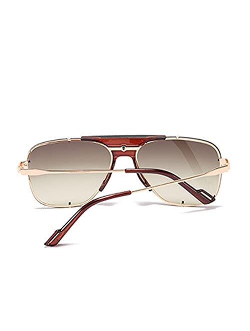 Fashion Cool Square Pilot Style Retro Sunglasses Men/Women Classic Rivets Design Sun Glasses Lunette De Soleil Femme 0739 C3