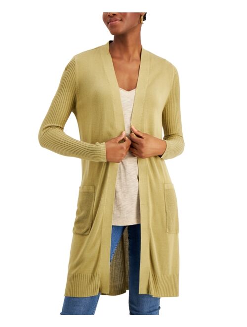 INC International Concepts Ribbed Duster Cardigan, Created for Macy's