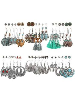 Boho Earrings for Women Girls, Funtopia Boho Jewelry Earrings Set Retro Statement Vintage Fine Earrings