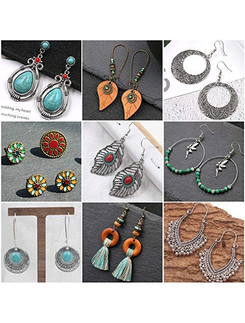 Boho Earrings for Women Girls, Funtopia Boho Jewelry Earrings Set Retro Statement Vintage Fine Earrings