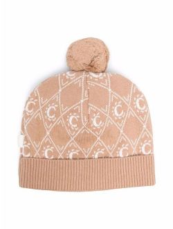 diamond logo-knit beanie hat