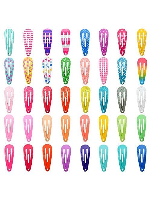 Toddler Hair Clips, Funtopia 80 Pcs (1.2 Inch, 3cm) Cute Mini Snap Hair Clips for Baby Girls Kids, Colorful Small Snap Barrettes Metal Hair Clips for Fine Hair