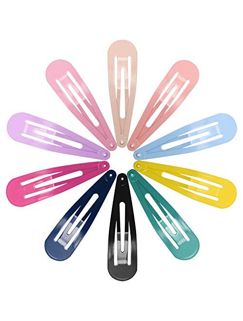 Snap Hair Clips for Women Girls, Funtopia 40 Pcs 7cm / 2.8 Inch Long No Slip Metal Hair Clips Snap Hair Barrettes Hairpins for Thick Hair (Mixed color)