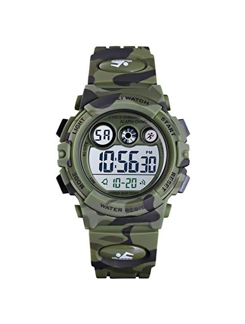 CakCity Kids Watches Digital Sport Watches for Boys Girls Outdoor Waterproof Watches with Alarm Stopwatch Military Child Wrist Watch Ages 5-10