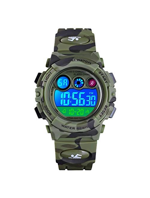 CakCity Kids Watches Digital Sport Watches for Boys Girls Outdoor Waterproof Watches with Alarm Stopwatch Military Child Wrist Watch Ages 5-10