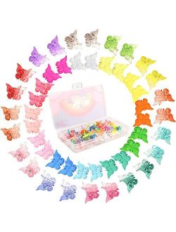 Butterfly Hair Clips for Girls Women, Funtopia 72 Pcs Small Hair Claw Clips with Box Package, Mini Cute Hair Accessories, 24 Assorted Colors