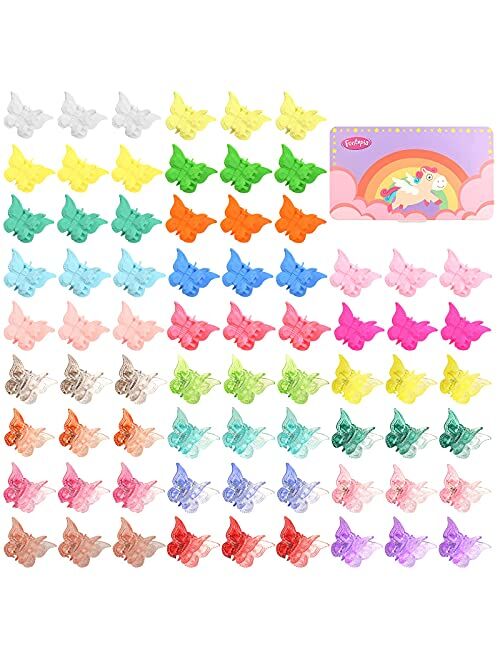 Butterfly Hair Clips for Girls Women, Funtopia 72 Pcs Small Hair Claw Clips with Box Package, Mini Cute Hair Accessories, 24 Assorted Colors
