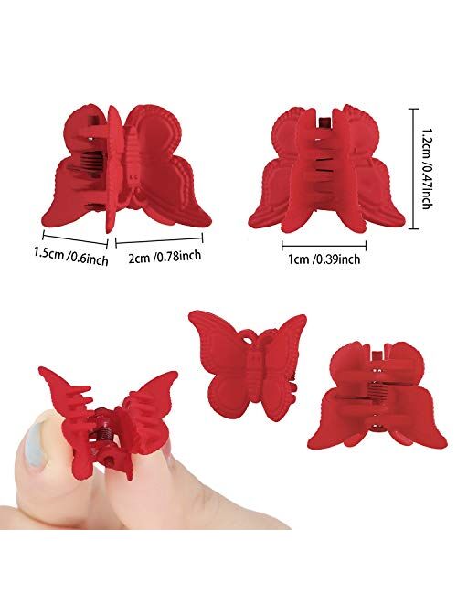 Butterfly Hair Clips for Girls Women, Funtopia 72Pcs Small Hair Claw Clips with Box Package, Cute Non Slip Mini Plastic Jaw Clips, 18 Assorted Colors