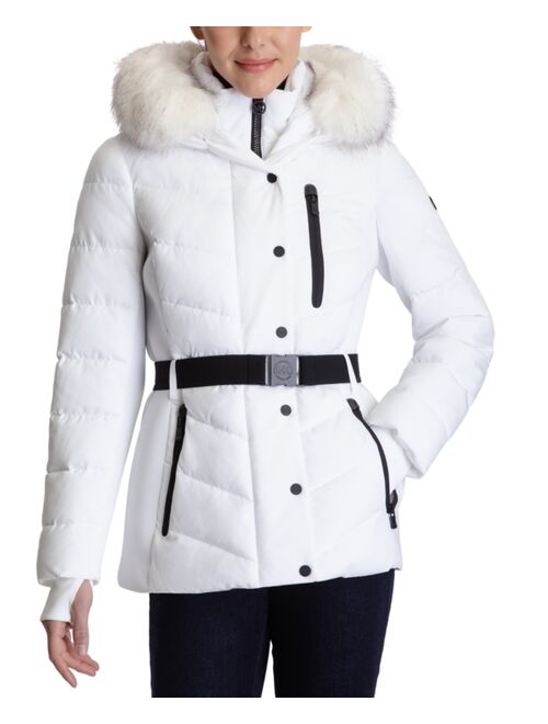 Michael Kors Women's Faux-Fur-Trim Hooded Puffer Coat, Created for Macy's