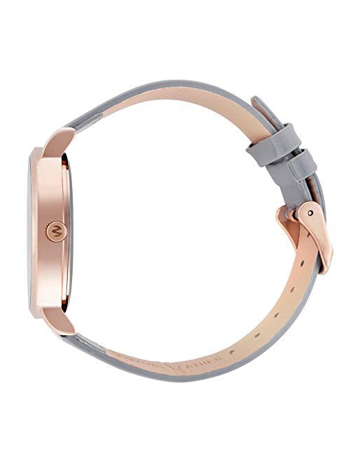 WRISTOLOGY Olivia Rose Gold Womens Watch - for Nurses Large Face Analog Easy to Read Numbers with Second Hand Grey Leather Band