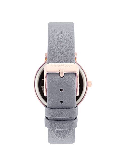 WRISTOLOGY Olivia Rose Gold Womens Watch - for Nurses Large Face Analog Easy to Read Numbers with Second Hand Grey Leather Band