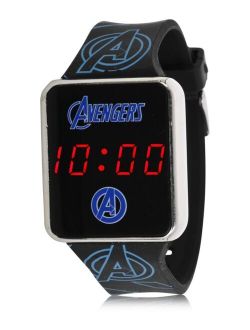 Avengers Kid's Touch Screen Black Silicone Strap LED Watch, 36mm x 33 mm