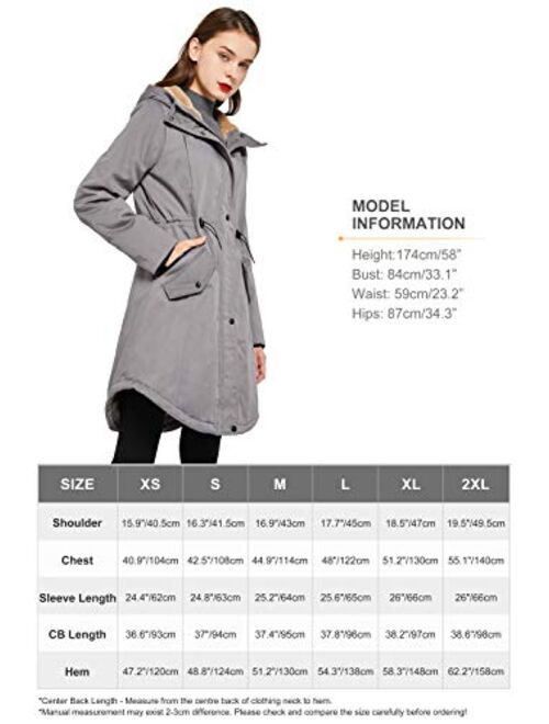 Orolay Women's Thicken Fleece Lined Parka Winter Coat Hooded Jacket with Pockets