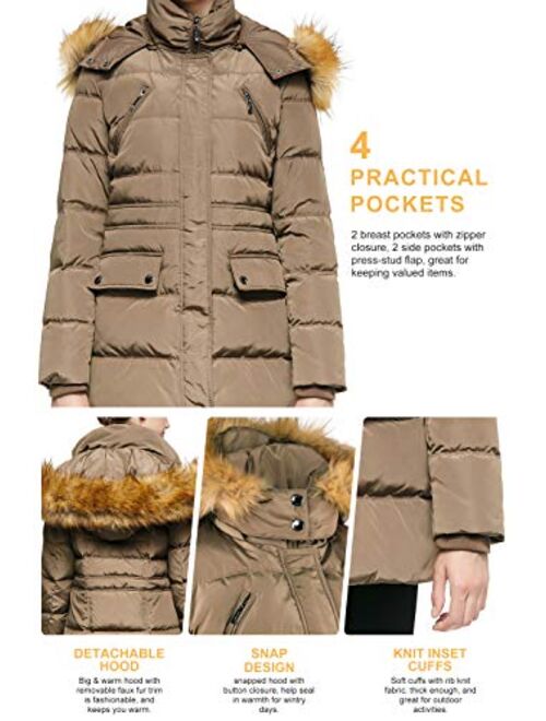 Orolay Women's Thickened Winter Bubble Down Coat Inner Vest Hooded Puffer Jacket
