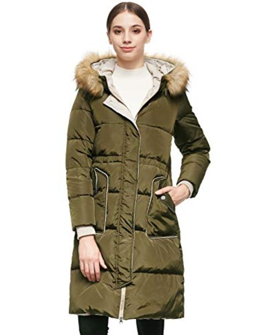 Orolay Women's Winter Casual Mid Length Down Coat with Hood