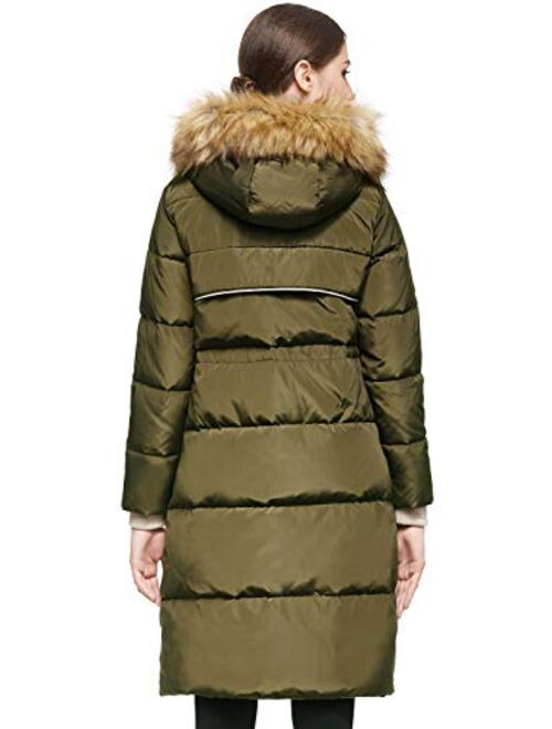 Orolay Women's Winter Casual Mid Length Down Coat with Hood