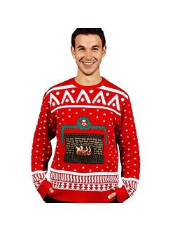 Men's Digital Dudz Fireplace Ugly Christmas Sweater