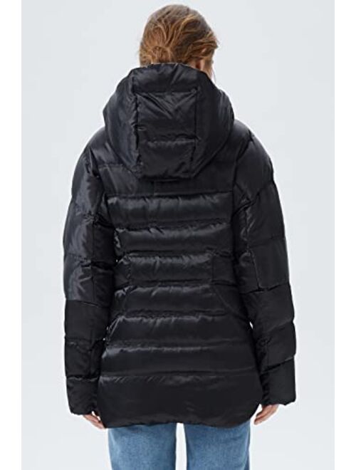 Orolay Women Warm Down Jacket with Hood Unique Quilting Coat