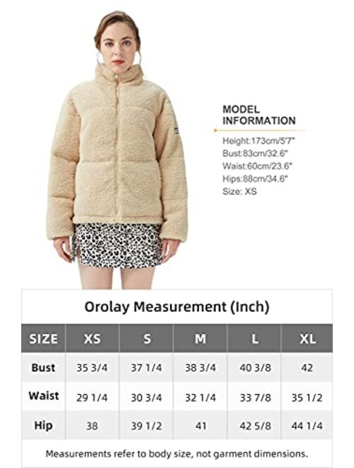 Orolay Corduroy Down Jacket Women Winter Coat Patchwork Puffer Jacket with Hood