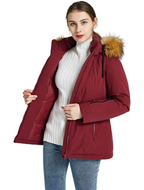 Orolay Women's Lightweight Plaid Down Coat Mid-Length Jacket with Oversize Pockets