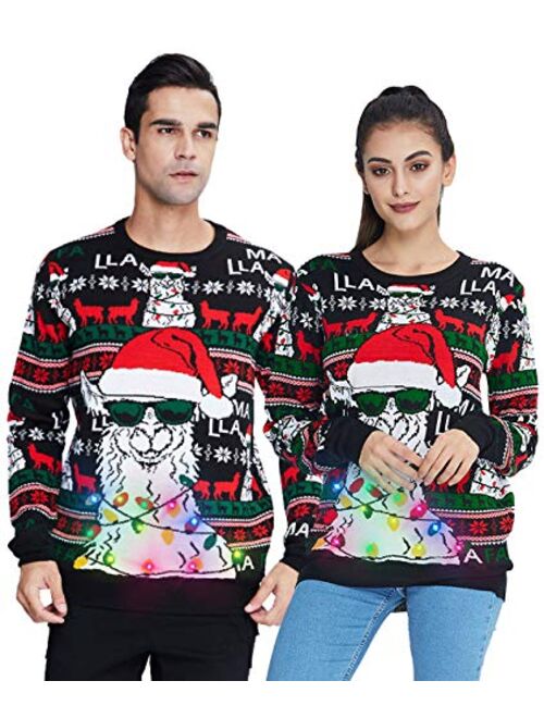 AIDEAONE Unisex Ugly Christmas Sweater Men Women Funny Long Sleeve Pullover Knitted Sweaters Jumper Tops