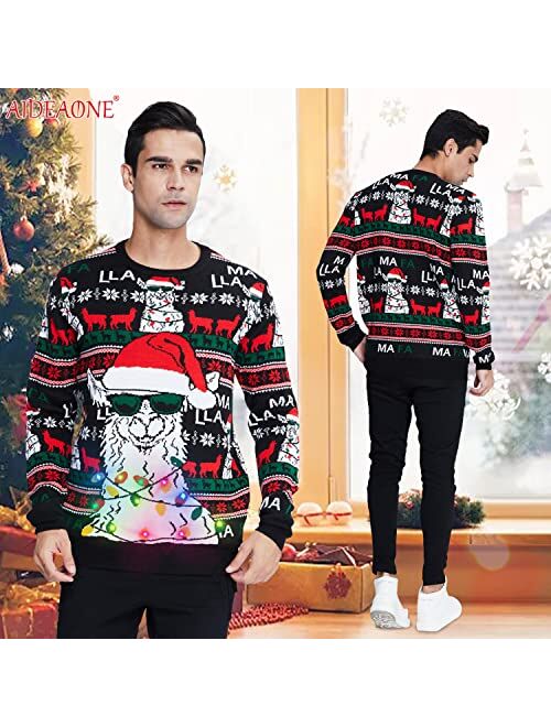 AIDEAONE Unisex Ugly Christmas Sweater Men Women Funny Long Sleeve Pullover Knitted Sweaters Jumper Tops