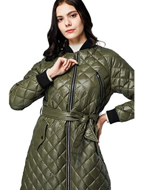 Orolay Women's Down Winter Coats with Plaid Style Rib Knit Lightweight Jacket
