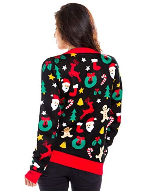 Tipsy Elves Classic Cute Cardigan Ugly Christmas Sweateres for Women with Fun Patterns and Animals