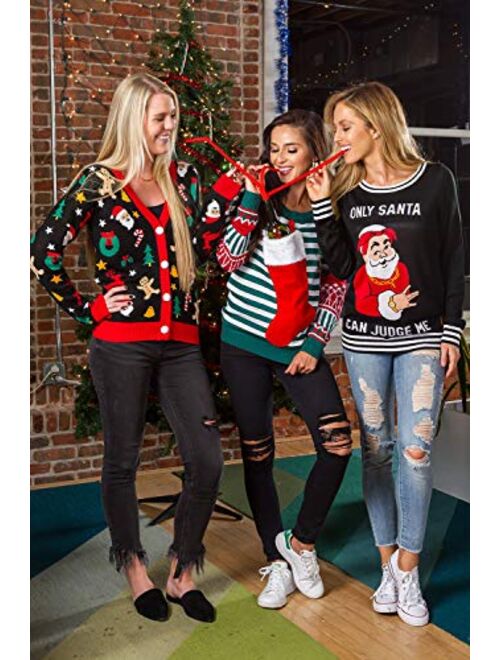 Tipsy Elves Classic Cute Cardigan Ugly Christmas Sweateres for Women with Fun Patterns and Animals