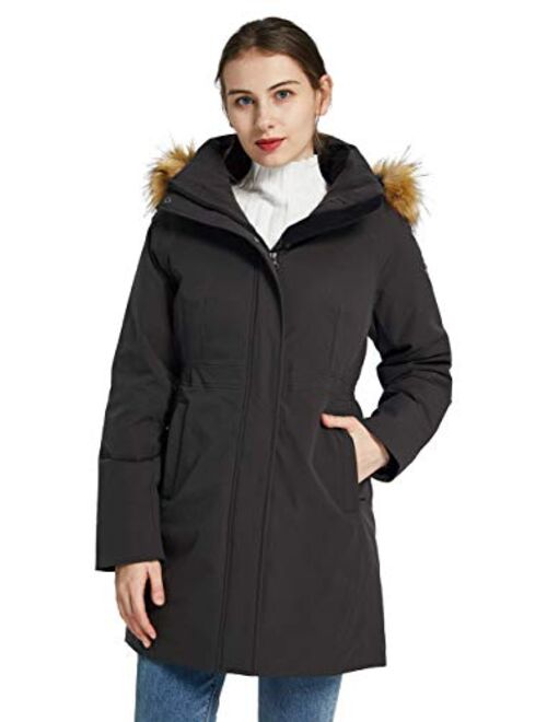 Orolay Women's Hooded Down Jacket Stand Collar Winter Coat Windproof Parka