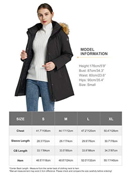 Orolay Women's Hooded Down Jacket Stand Collar Winter Coat Windproof Parka