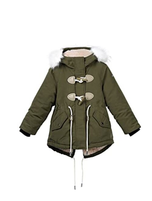 Orolay Girls' Toggle Puffer Jacket Boys' Soft Fleece Lined Winter Coat with Hooded