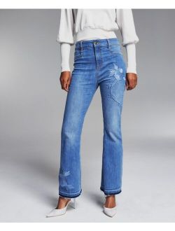 Misa Hylton Embroidered Flare-Leg Jeans, Created For Macy's