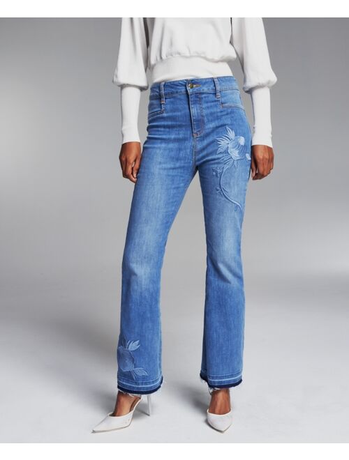 INC International Concepts Misa Hylton Embroidered Flare-Leg Jeans, Created for Macy's