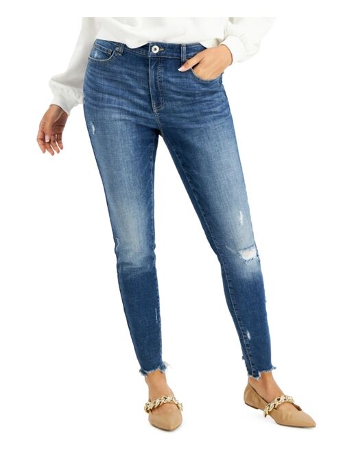 INC International Concepts Madison Ripped Raw-Hem Skinny Jeans, Created for Macy's