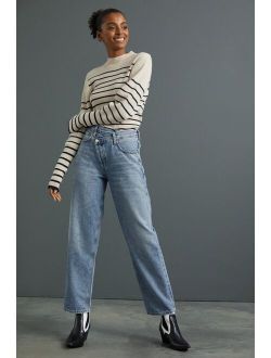 Criss-Crossed Straight Jeans