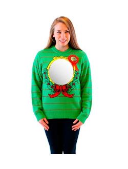 Mirror Ugliest Sweater Award Adult Green Ugly Christmas Sweater