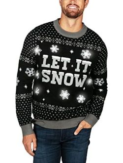 Light Up Ugly Christmas Sweaters for Men Bright LED Holiday Pullovers for Showing Off