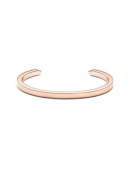 MVMT Boulevard Womens Watch Gift Set | 38 MM Analog Minimalist Leather Watch & Rose Gold Minimal Cuff