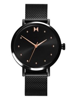 Women's Dot Spin Black Stainless Steel Mesh Bracelet Watch 36mm