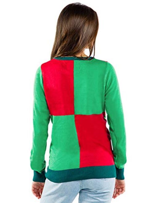 Tipsy Elves Funny Tacky Ugly Christmas Sweaters for Women with Loud Embellishments for Holiday Parties