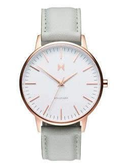 Women's Boulevard Beverly Gray Leather Strap Watch 38mm