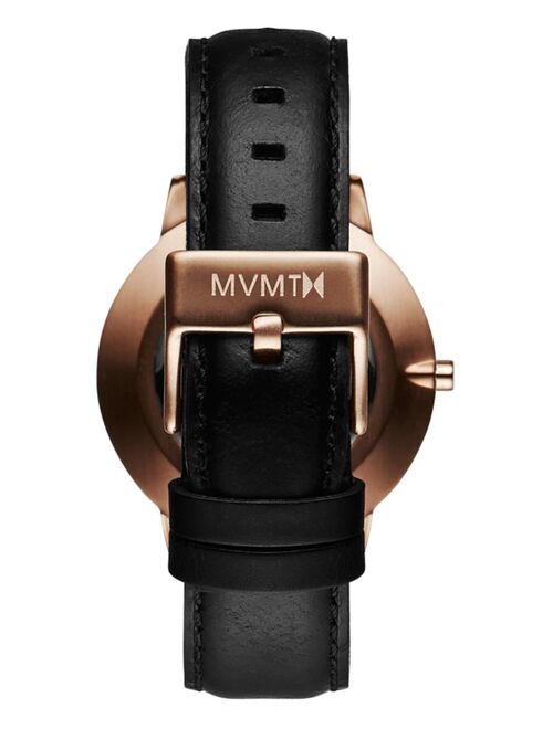 MVMT Women's Boulevard Santa Monica Black Leather Strap Watch 38mm