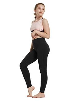 Youth Girl's Athletic Dance Leggings Compression Pants Running Active Yoga Tights with Back Pocket