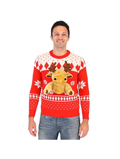 Buy Red 3D Reindeer Moose Ugly Christmas Sweater online | Topofstyle