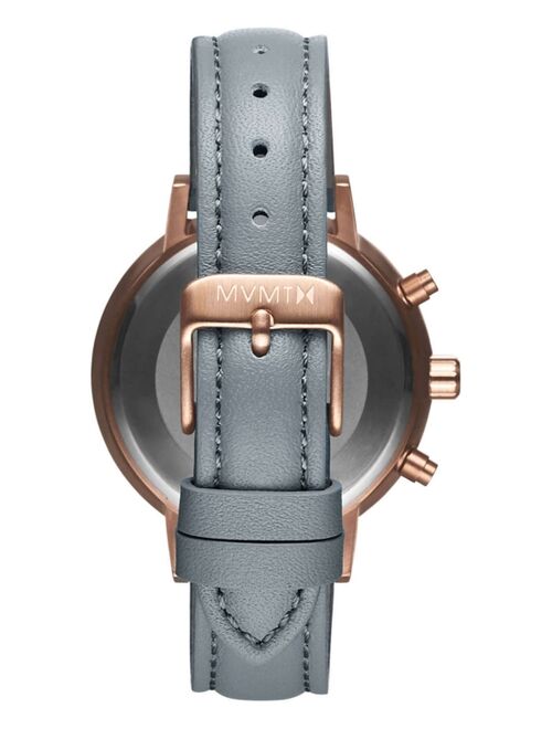 MVMT Women's Nova Dorado Gray Leather Strap Watch 38mm