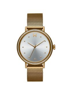 Women's Crystal Dot Gold-Tone Mesh Bracelet Watch 36mm