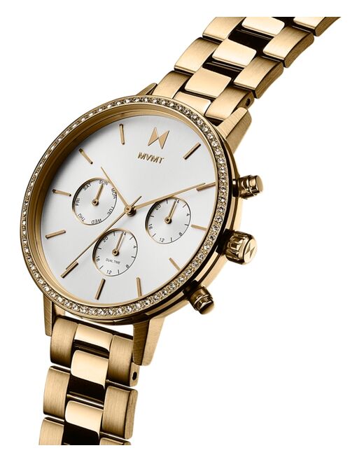 MVMT Women's Chronograph Crystal Nova Gold-Tone Bracelet Watch 38mm